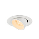 SLV ceiling recessed luminaire NUMINOS GIMBLE XS round, suitable for VDU workstation IP20, white, lacquered dimmable