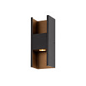 outdoor wall luminaire FLATT II IP65, black, lacquered dimmable