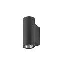 SLV LED Outdoor Wandleuchte HELIA PRO S SINGLE, H: 17,5cm, zylindrisch, 24, IP65, 6W, 2700K, 600lm, anthrazit