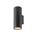 SLV LED Outdoor Wandleuchte HELIA PRO L SINGLE, H: 30,5cm, zylindrisch, 24, IP65, 15W, 2700K, 1800lm, anthrazit