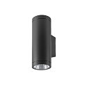 SLV LED Outdoor Wandleuchte HELIA PRO L UP/DOWN, H: 30,5cm, zylindrisch, 24, IP65, dimmbar, 30W, 2700K, 3600lm, anthrazit