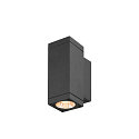 SLV LED Outdoor Wandleuchte THEO PRO S SINGLE, H: 17,5cm, rechteckig, 24, IP65, 6W, 2700K, 600lm, anthrazit