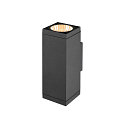 SLV LED Outdoor Wandleuchte THEO PRO L UP/DOWN, H: 30,5cm, rechteckig, 24, IP65, dimmbar, 30W, 2700K, 3600lm, anthrazit
