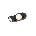 SLV wall and ceiling luminaire KALU 2.0 2 flames, suitable for VDU workstation IP20, black, lacquered dimmable