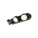 SLV wall and ceiling luminaire KALU 2.0 3 flames, suitable for VDU workstation IP20, black, lacquered dimmable
