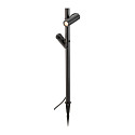 SLV Outdoor LED-Stehleuchte HELIA SLIM POLE DOUBLE, IP65 IK03, Erdspie�-Stativ + Steckerkabel, 2x 6W 2200K 500lm 38�, schaltbar