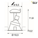 SLV Luce da incasso HORN-A GU10 GU10 IP21, Nero
