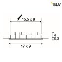SLV Plafonnier encastré NEW TRIA 2 DL SQUARE SET angulaire, blanche