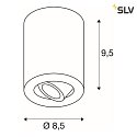 SLV LED Deckenaufbauleuchte TRILEDO ROUND, 6.2W 3000K 90°, inkl. Treiber, Weiß