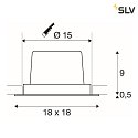 Plafonnier encastré NEW TRIA DL SET angulaire, noir  gradable