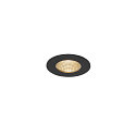 Apparecchio da incasso a soffitto PATTA-I ROUND rotondo, rigido IP65 / IP20, Nero dimmerabile
