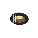 Apparecchio da incasso a soffitto PATTA-F ROUND rotondo, rigido, indietro IP65 / IP20, Nero dimmerabile