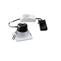 SLV Outdoor LED Einbau-Downlight PATTA-F, eckig, rckversetzt, IP65 IK02, dimmbar, inkl. Treiber, 12W 3000K 860lm 38, Wei