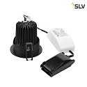 SLV Luce da incasso H-LIGHT 1 rotondo, inclinabile, con copertura IP20, nero opaco dimmerabile 11W 265lm 2700K 20° 20° CRI 80