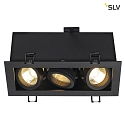 SLV Ceiling recessed spot KADUX 3 GU10 Downlight, 3xGU10, 230V, Clip springs, black