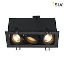 SLV Ceiling recessed spot KADUX 3 GU10 Downlight, 3xGU10, 230V, Clip springs, black