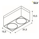 Plafoniera KARDAMOD SURFACE SQUARE ES111 angolare, doppio GU10, Bianco