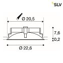 SLV Plafonnier encastré OCCULDAS 23 rond, indirect IP20, blanche gradable