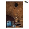SLV FITU 5er Rosette für FITU PD Pendelleuchten, RUND, max. 16A, Schwarz