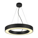 Luci a sospesione MEDO RING 60 1-10V forma dell'anello IP20, nero dimmerabile