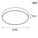 SLV Luminaire de plafond MEDO 90 IP20, gris argent gradable