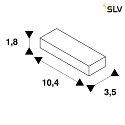 SLV Alimentatore monofase versione a montaggio superficiale, terra a destra Argento