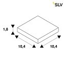 SLV Connecteur d'angle monophasé version pour montage en surface, terre à l'extérieur argent