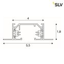 SLV 1- Rail électrique monophasé version pour montage encastré 200cm blanche