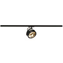 1-Projecteur monophas KALU TRACK plat, rond, pivotant  la cardan GU10 IP20, noir gradable