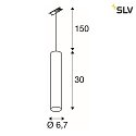 Apparecchio a sospensione monofase ENOLA B PD-1 Giù, cilindrico GU10 IP20, nero dimmerabile