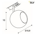 SLV 1-Projecteur monophasé LIGHT EYE GU10 adaptateur monophasé inclus GU10, chrome, blanche