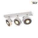 SLV Lampada da parete e soffitto KALU CW TRIPLE QPAR111 3-Lampadine, girevole, ruotabile GU10 IP20, Bianco dimmerabile