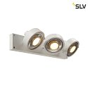 SLV Lampada da parete e soffitto KALU CW TRIPLE QPAR111 3-Lampadine, girevole, ruotabile GU10 IP20, Bianco dimmerabile