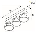 SLV Lampada da parete e soffitto KALU CW TRIPLE QPAR111 3-Lampadine, girevole, ruotabile GU10 IP20, Bianco dimmerabile