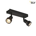 SLV Wall luminaire PURI 2 Ceiling luminaire, GU10, max. 2x50W, with Decoring, black