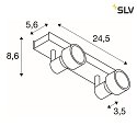 SLV Wall luminaire PURI 2 Ceiling luminaire, GU10, max. 2x50W, with Decoring, white