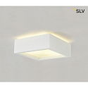 SLV Plaster Ceiling luminaire GL 104 E27, rectangular, white plaster