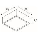 SLV Plaster Ceiling luminaire GL 104 E27, rectangular, white plaster SLV Plaster Ceiling luminaire GL 104 E27, rectangular, white plaster