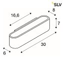 Wandleuchte OSSA 300, R7s 118mm, QT-DE12 max.120W, Oval, Up/Down, Schwarz