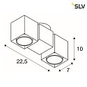 SLV Plafoniera ALTRA DICE II 2-Lampadine, Forma di cubo, ruotabile GU10 IP20, Argento-grigio dimmerabile