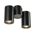 Spot ENOLA B DOUBLE 2-Lampadine GU10 IP20, nero dimmerabile
