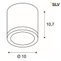 SLV LED Ceiling luminaire ENOLA C CL-1, IP20, Ø 10cm / H 10.7cm, 12W 3000K 850lm 35°, white