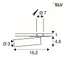 LED Ceiling recessed spot KARPO LED Wall Spot, canopy flat, 7,5W LED, 3000K, black