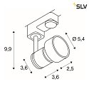 SLV Spotlight PURI Lampenkopf, GU10, max. 50W, incl. 3-Phase adapter, black