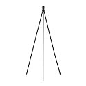 Lampadaire FENDA II TRIPOD avec interrupteur, sans abat-jour E27 IP20, noir  gradable