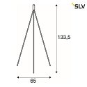 SLV Lampada da terra FENDA II TRIPOD con interruttore, senza paralume E27 IP20, Nero dimmerabile