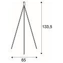 SLV Lampadaire FENDA II TRIPOD avec interrupteur, sans abat-jour E27 IP20, chrome gradable