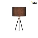 SLV Tischleuchte FENDA II, TRIPOD, E27, mit Schnurschalter, ohne Schirm, Schwarz