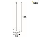 Lampada da terra FENDA STRAIGHT con interruttore, senza paralume E27 IP20, Nero dimmerabile