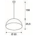SLV Luminaire  suspension FORCHINI M PD-1 E27, or, noir 